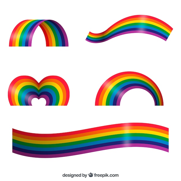 Free Vector Colorful Rainbow Set