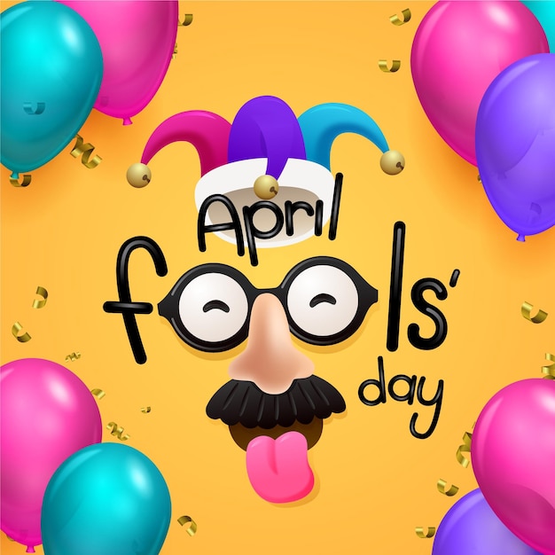 Premium Vector | Colorful realistic april fools' day illustration