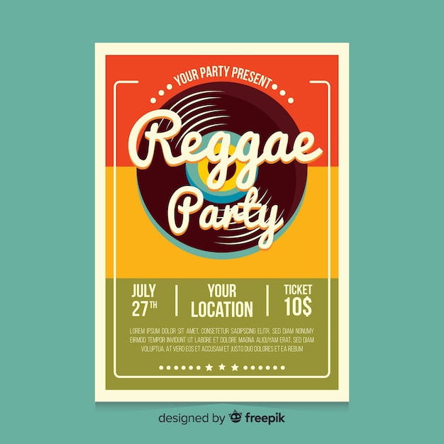 Download Free Download This Free Vector Colorful Reggae Party Poster With Flat Use our free logo maker to create a logo and build your brand. Put your logo on business cards, promotional products, or your website for brand visibility.