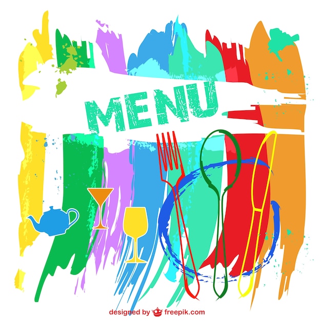 Free Vector | Colorful restaurant menu