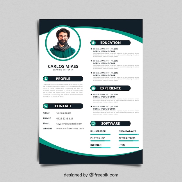 colorful resume template vector