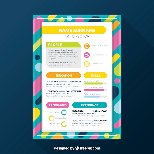 colorful-resume-template-free-vector