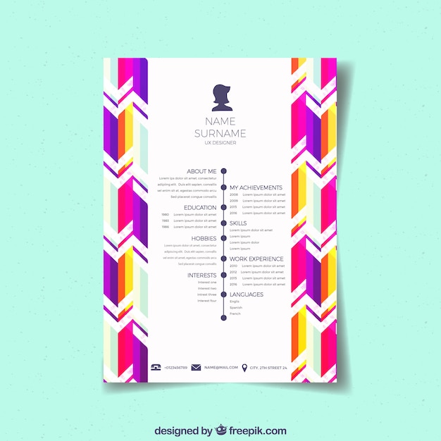 free-vector-colorful-resume-template