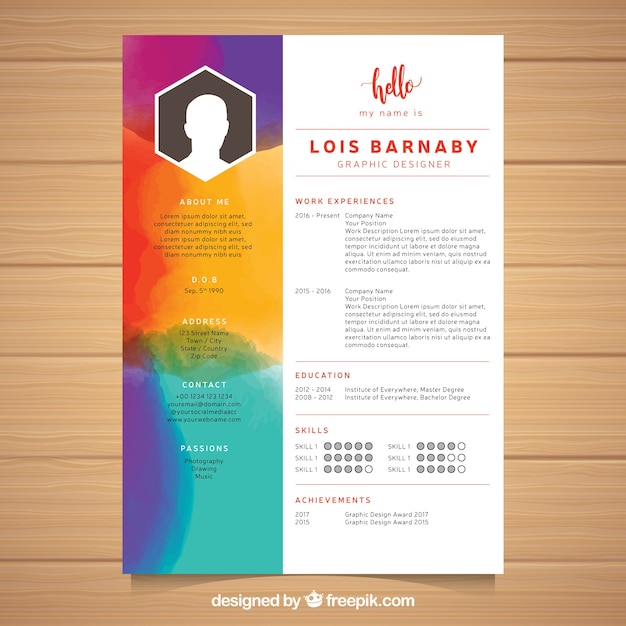 free-vector-colorful-resume-template