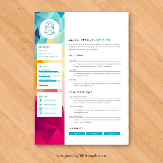 colorful resume templates free download
