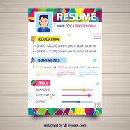 Free Vector Colorful Resume Template