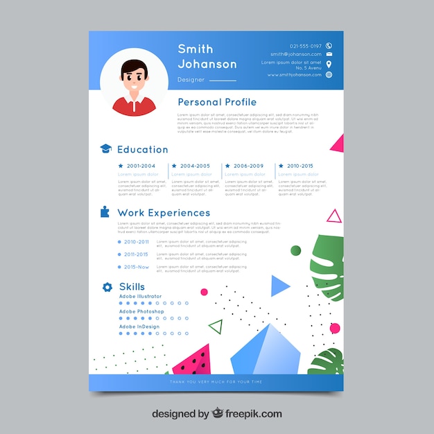 colorful resume template free download