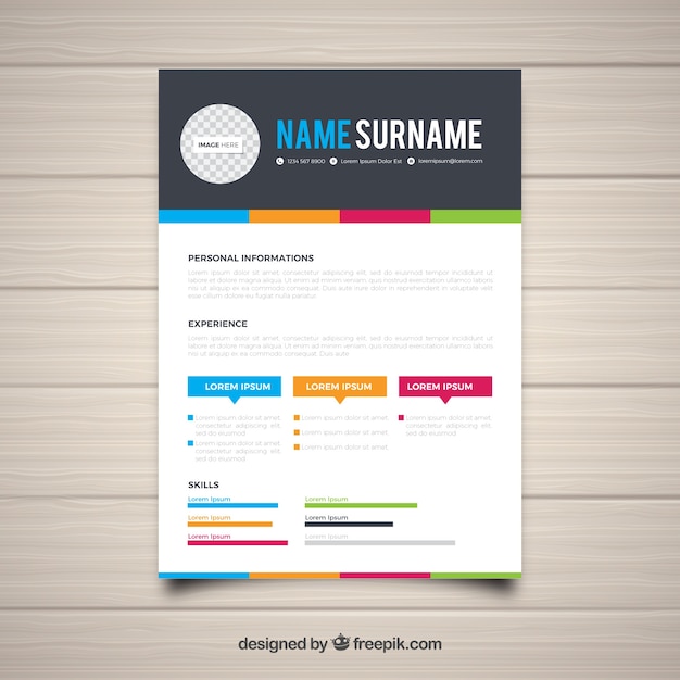 colorful resume template free download