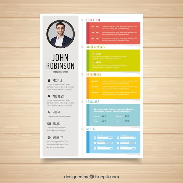 colorful resume templates free download