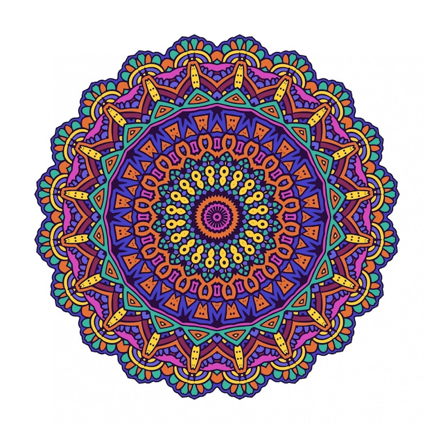 Colorful round abstract circle with mandala style | Premium Vector