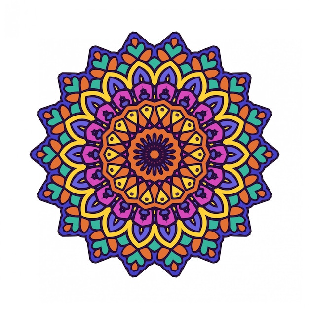 Download Colorful round abstract circle with mandala style ...