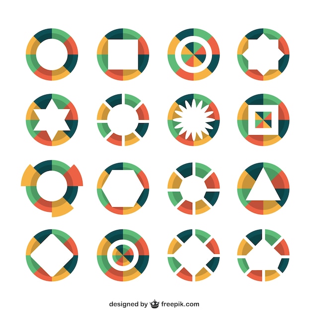 Colorful round logos | Free Vector