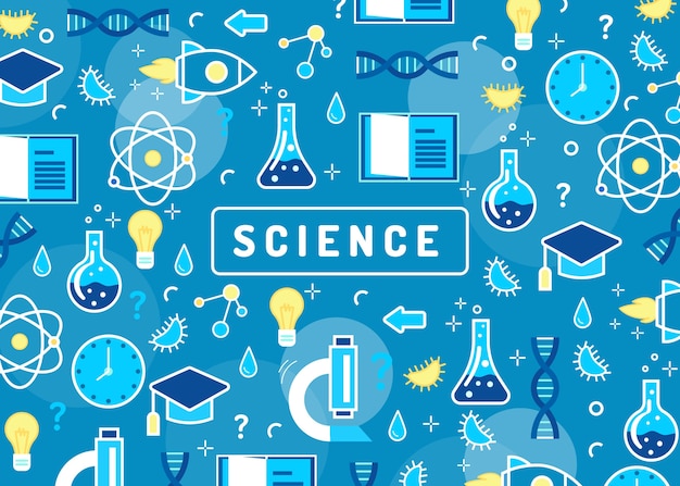 Free Vector | Colorful science education background with atoms