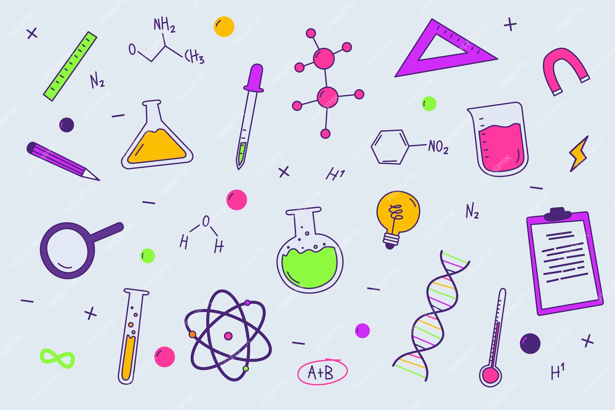 Free Vector | Colorful science education background