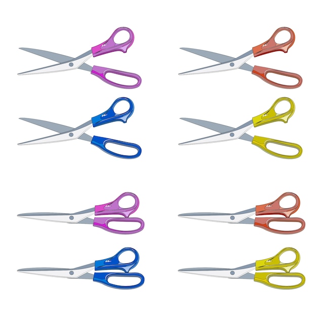 Premium Vector | Colorful scissors isolated on white
