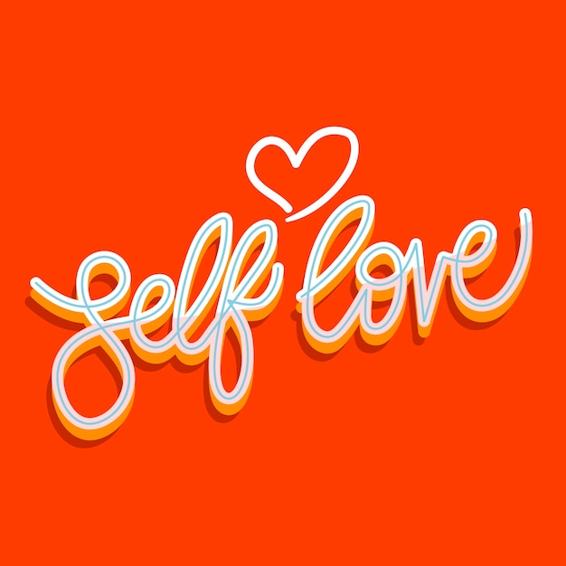 Download Colorful self love lettering Vector | Free Download
