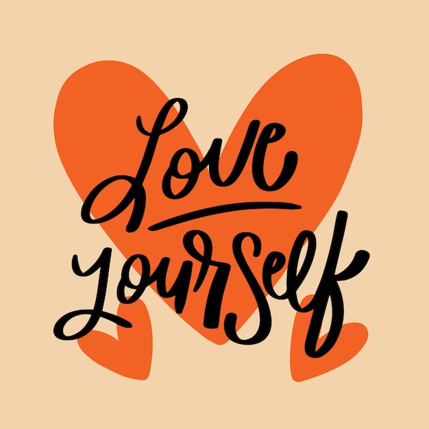 Download Colorful self love lettering | Free Vector