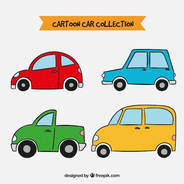 Free Vector | Colorful set of hand drawn cars