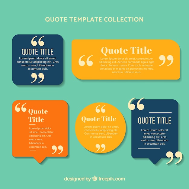 Download Free Colorful Set Of Quote Templates Free Vector Use our free logo maker to create a logo and build your brand. Put your logo on business cards, promotional products, or your website for brand visibility.