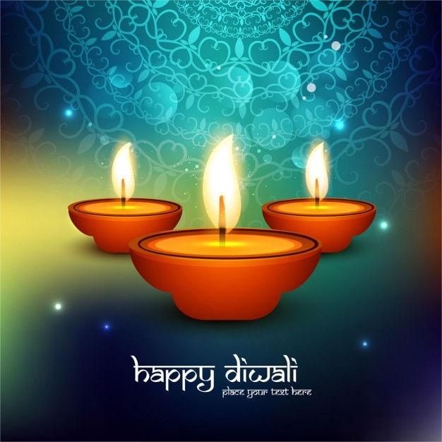 Free Vector | Colorful shiny happy diwali background