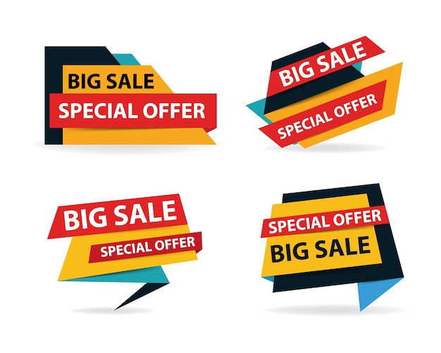 Colorful shopping sale banners Vector | Free Download