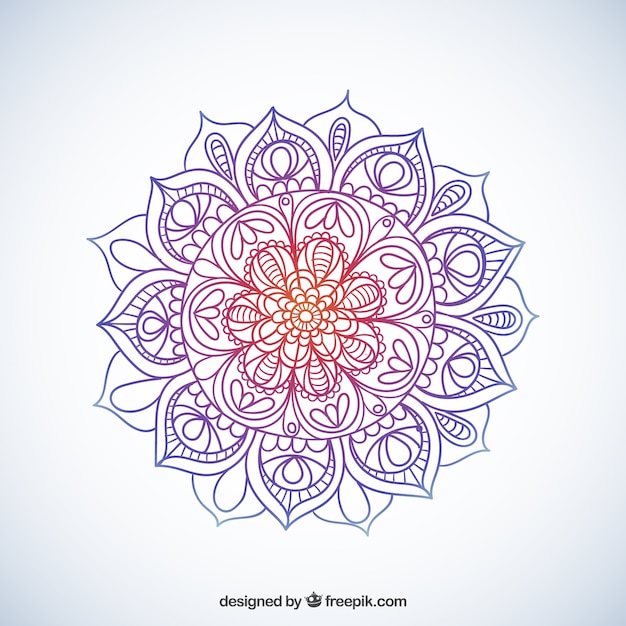 Colorful Sketchy Mandala Free Vector On Freepik