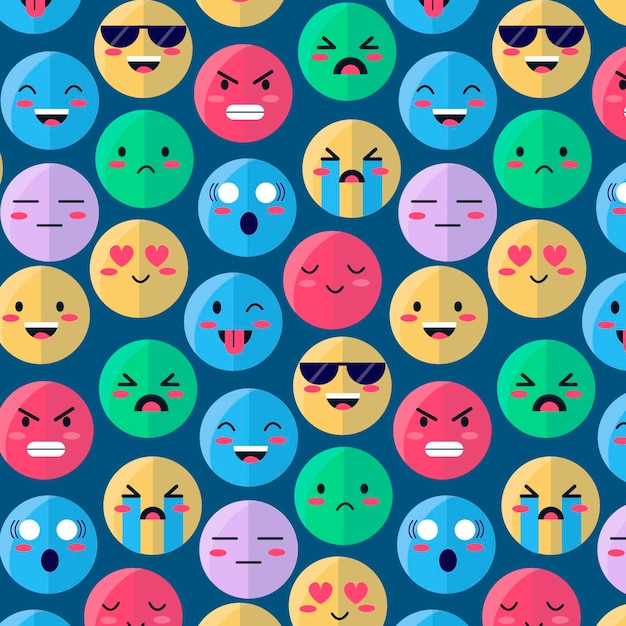 Premium Vector | Colorful smile emoticons pattern