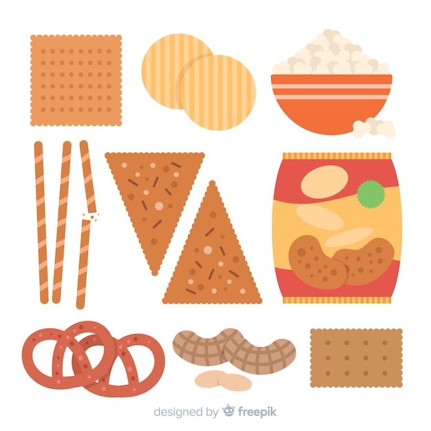 Colorful snack collection with flat\
design