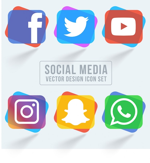 Colorful social media icon pack | Free Vector