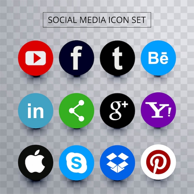 Colorful social media icon set Vector | Free Download