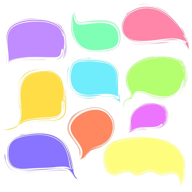 Colorful speech or thought bubbles set Vector | Premium Download