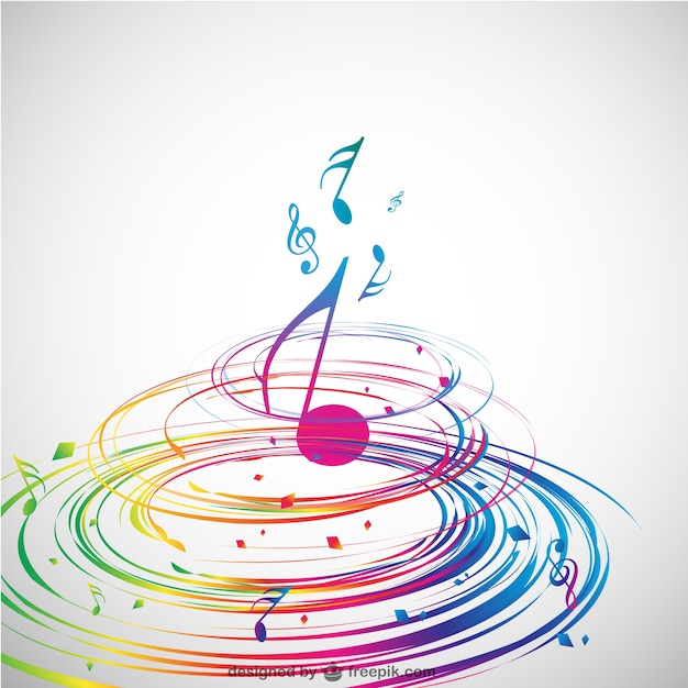 Colorful spiral and a music note in the middle Vector | Free Download