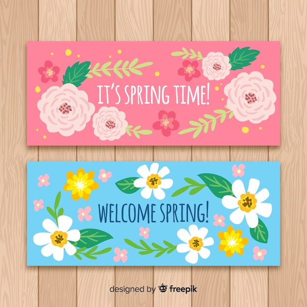 Free Vector Colorful spring banner template