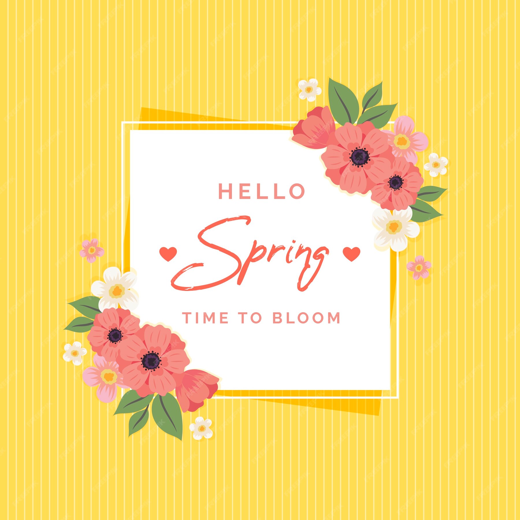 Free Vector | Colorful spring floral frame