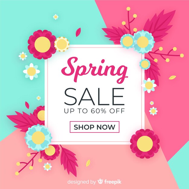 Free Vector | Colorful spring sale background