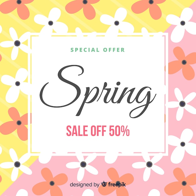 Free Vector | Colorful spring sale background