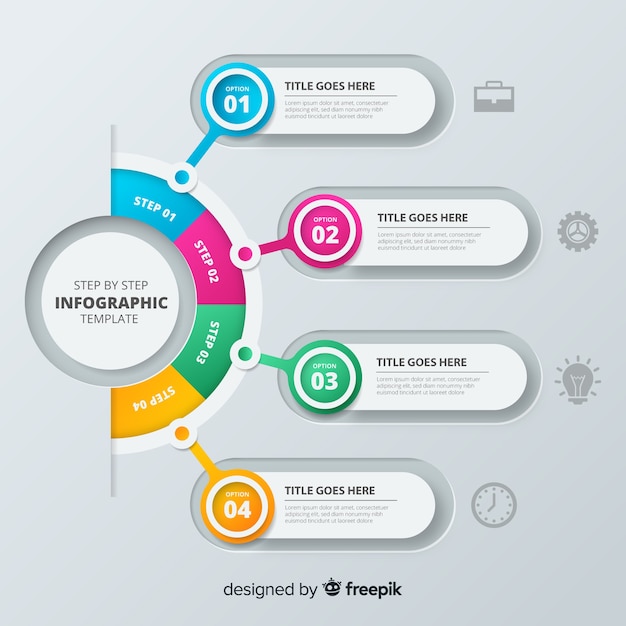 Free Vector | Colorful step infographic template