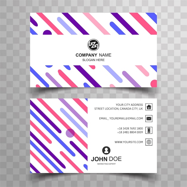 Colorful striped business card