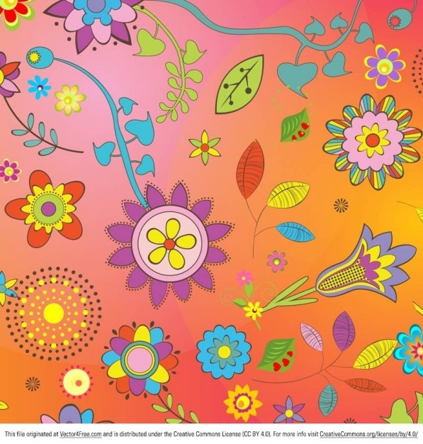 Colorful summer flowers background