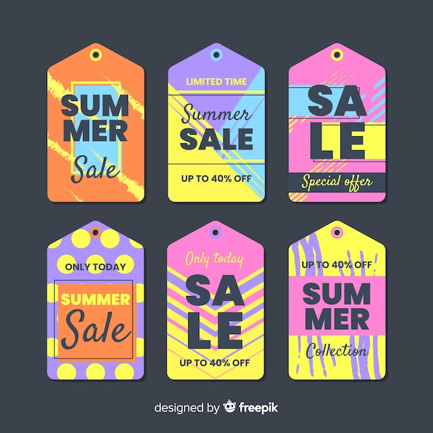 Free Vector | Colorful summer sale label collection