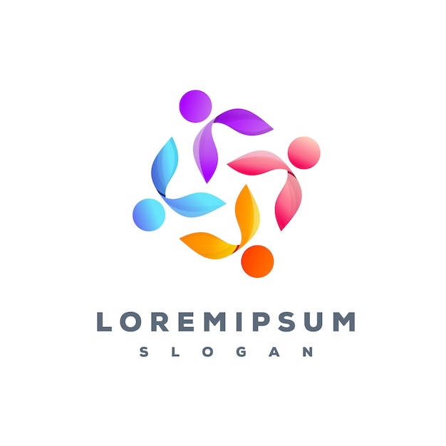 Premium Vector | Colorful team logo design