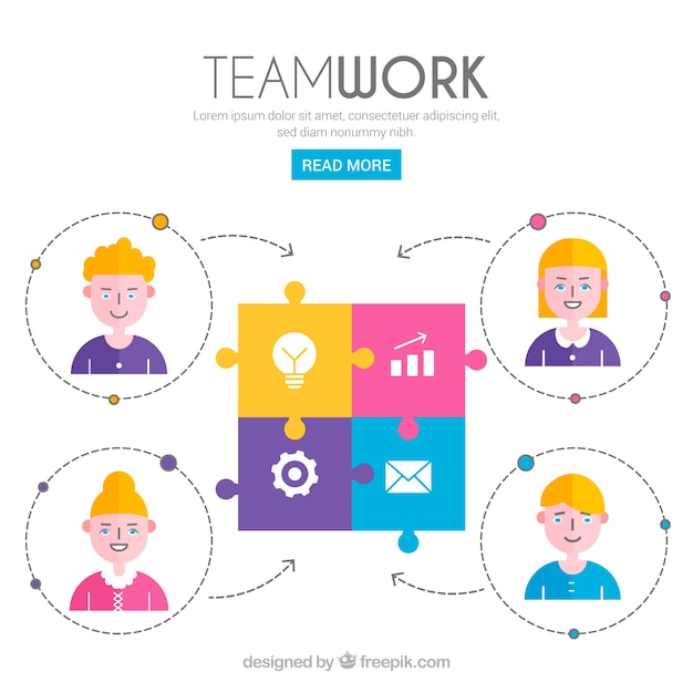 Colorful teamwork concept