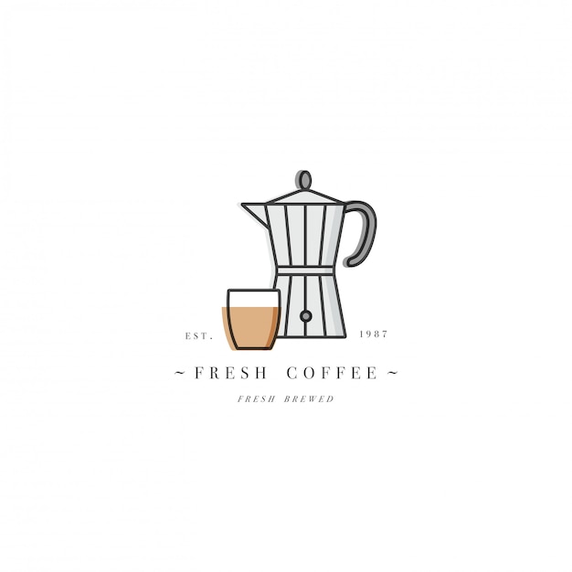 Download Free Colorful Template Logo Or Emblem Coffee Shop And Cafe Food Icon Use our free logo maker to create a logo and build your brand. Put your logo on business cards, promotional products, or your website for brand visibility.