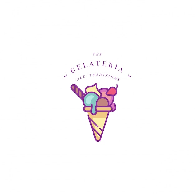 Download Free Colorful Template Logo Or Emblem Ice Cream Gelato Ice Cream Use our free logo maker to create a logo and build your brand. Put your logo on business cards, promotional products, or your website for brand visibility.