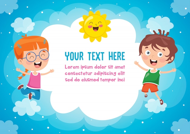 Premium Vector | Colorful template with cute children