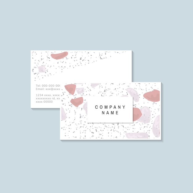Colorful terrazzo pattern business card vector Free Vector