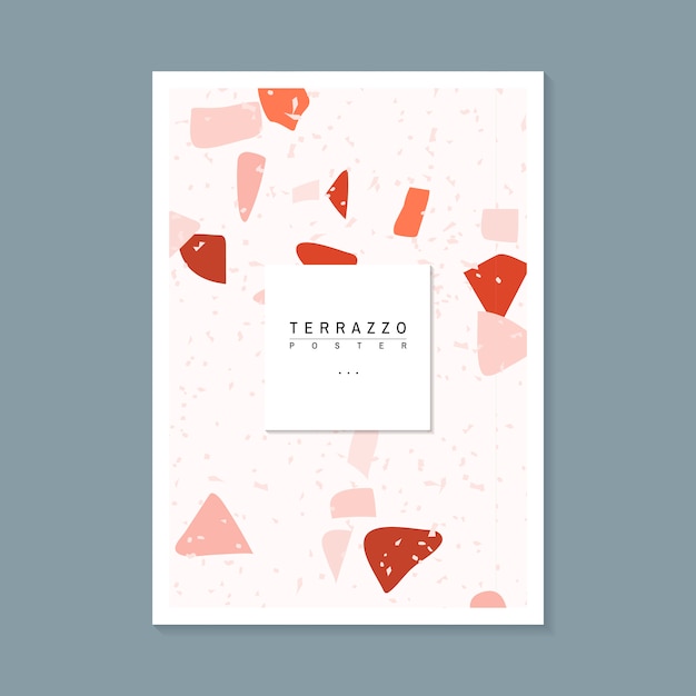 Colorful terrazzo pattern poster vector Free Vector