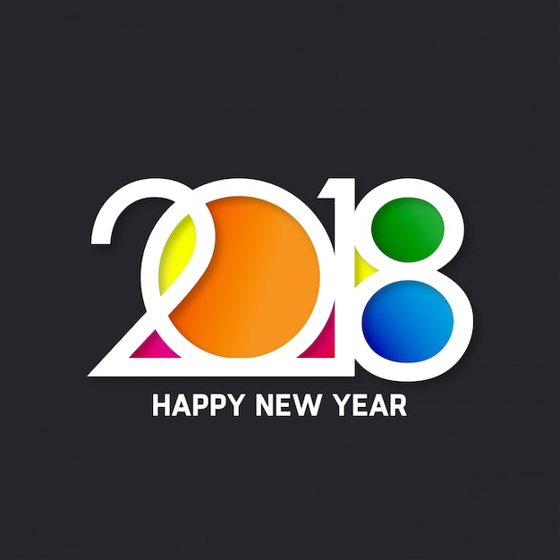 Download Free Vector | Colorful text design for new year 2018