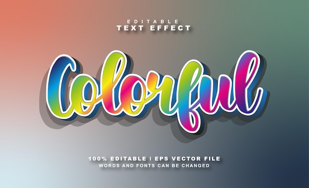 Premium Vector | Colorful text effect free vector