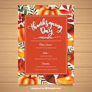 Free Vector Colorful Thanksgiving Menu Template